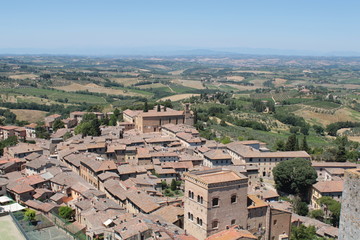 Fototapeta na wymiar San Gimignano from the Torre Grossa