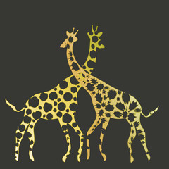 Animal vector illustration. Wild african giraffe. beauty nature in vector design. Good for brand logo, wallpers, background. Simply and trendy flat graphic. From nature set.   