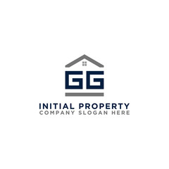 	 Logo template vector Design, property, real estate with the initials GG - Vector	