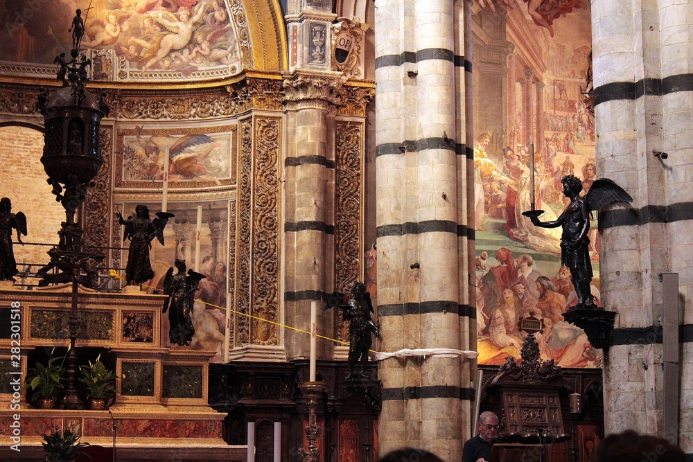 Wall mural interior detail of siena cathedral