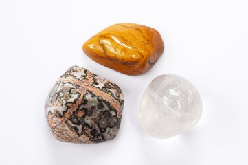 Magic stones on white background
