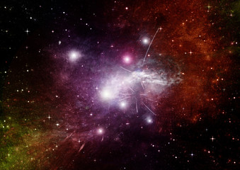 galaxy in a free space. 3D rendering