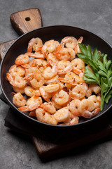 Beer snacks. Grilled shrimps