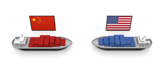 America China Trade Problem Tariff 3D illustration