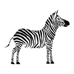 Animal vector illustration. Wild african zebra. beauty nature in vector design. Good for brand logo, wallpers, background, zoo ads. Simply and trendy flat silhouette graphic. From nature set.   