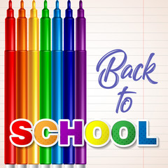 Colored felt tip pens. Welcome back to school.