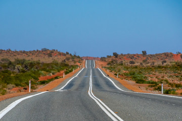 Road straightening up on the way to Coral Bay Western Australia