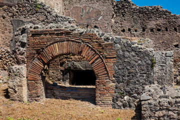 Ruins of the houses in the ancient city of Pompeii