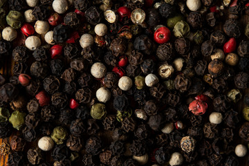 background from mix of peppers top view