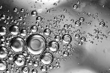gray bubbles of water or oil, background, texture