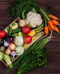 A bunch of ripe natural vegetables.
