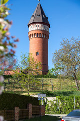Fototapeta premium Stadtansichten Burg bei Magdeburg mit Wassertzrm