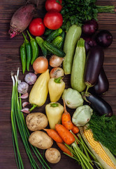 A bunch of ripe natural vegetables.