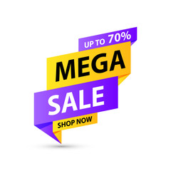 Sale tag. Special offer, big sale, discount, best price, mega sale banner. Shop or online shopping. Sticker, badge, coupon, store. Vector Illustration.