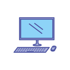 desktop computer device isolated icon