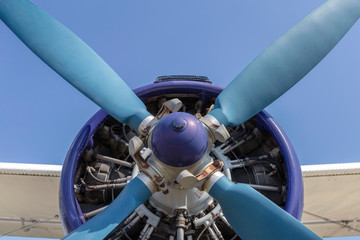 Antonov An-2 biplane propeller airplane in the Aeropark, Budapest.