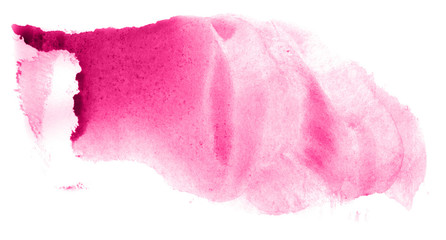 Abstract watercolor background hand-drawn on paper. Volumetric smoke elements. Pink color. For design, web, card, text, decoration, surfaces.
