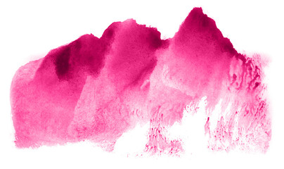 Abstract watercolor background hand-drawn on paper. Volumetric smoke elements. Pink color. For design, web, card, text, decoration, surfaces.