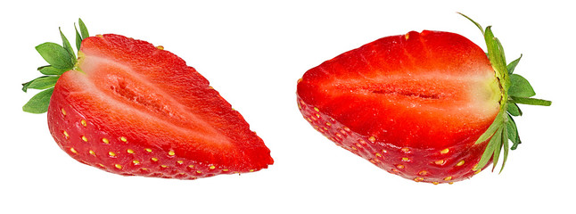 Fresh strawberry isolated on white background with clipping path