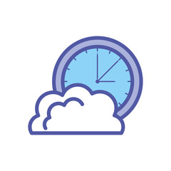 cloud computing technology with time clock