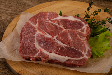 Raw pork steak