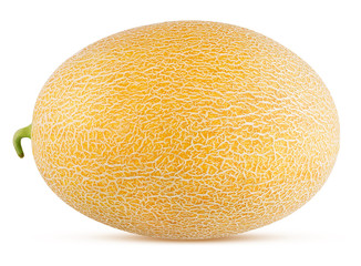 ripe yellow melon isolated on white background