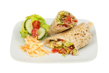 Sandwich wraps and salad