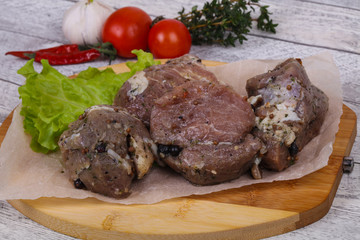 Marinated pork meat ready for coocking