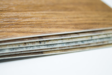 Samples of office linoleum on an isolated background