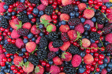 Fresh fruits and berries. beautiful background of different berries