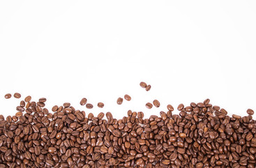 mockup of coffee beans on isolated white background