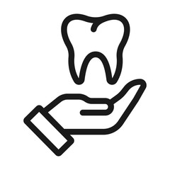 dental insurance - minimal line web icon. simple vector illustration. concept for infographic, website or app.