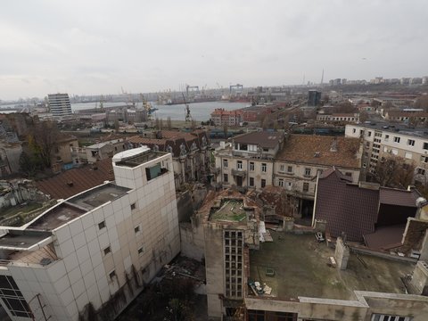 Panorama view of Constanca from Kral Cami King's Mosque, Romania