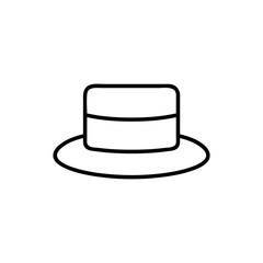 Top Hat Line Icon On White Background. Thin line icon for website design and development, app development. Vector graphics, a linear pattern on a white background, eps 10.