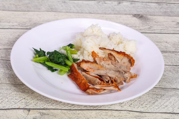 Rice with roasted duck breast