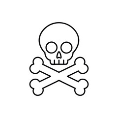 Skull And Bones Halloween Concept Line Icon On White Background