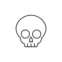 Human skull line icon. linear style sign for mobile concept and web design. Skull skeleton outline vector icon. anatomy symbol, logo illustration. Vector graphics