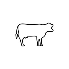 Cow, farm animal line icon. Vector graphics, a linear pattern on a white background, eps 10.