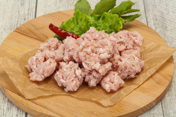 Homemade pork minced meat for cooking