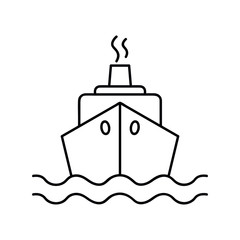 ship liner line icon. Vector graphics, a linear pattern on a white background, eps 10.