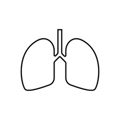 lungs icon, breath linear sign on white background - vector illustration eps10