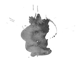 Black watercolor stain. Watercolor texture background