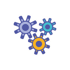 gear pinions machine isolated icon