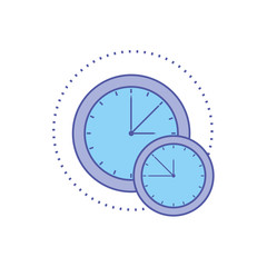 set of time clock isolated icon