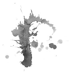 Black watercolor stain. Watercolor texture background