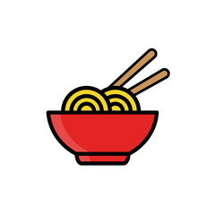 noodle icon vector. noodle filled outline style design