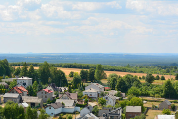 Fototapeta na wymiar Podzamcze - a village in Poland located in the Silesian Voivodeship in the municipality of Ogrodzieniec. EuropeView of Podzamcze - a city in southern Poland, in the province of Silesia