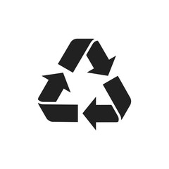 Recycle isolated icon. Symbol of recycling. Care of nature sign. Ecology arrow sign.