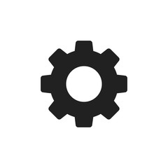 Settings isolated icon. Gear symbol. Gear tool or button for web application or UI. Trendy flat style.