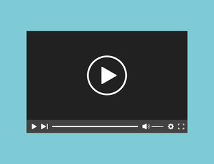 Video player web application interface template. Bar screen window application. Movie template.